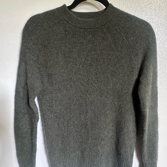 White + Warren Forest Green Knit Top - Picture 1 of 4
